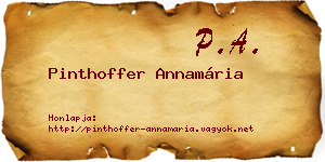 Pinthoffer Annamária névjegykártya